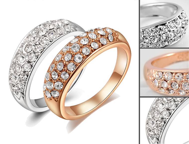 Lifestyle Deal - Luxe Stijlvolle Ring Met Strass-diamanten In De Kleur Goud Of Zilver Lifestyle Deal - Luxe Stijlvolle Ring Met Strass-diamanten In De Kleur Goud Of Zilver