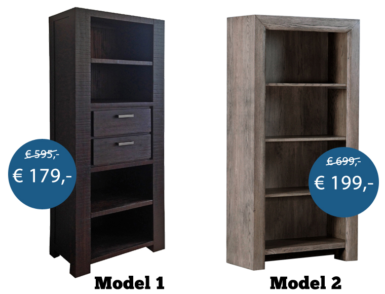 Lifestyle Deal - Massief Houten Boekenkast In 2 Uitvoeringen Lifestyle Deal - Massief Houten Boekenkast In 2 Uitvoeringen