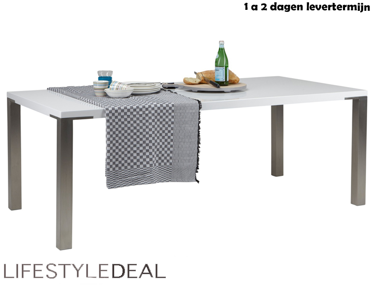 Lifestyle Deal - Moderne (Eet) Tafel, Strak Design, Hoogglans Wit 180X90 Lifestyle Deal - Moderne (Eet) Tafel, Strak Design, Hoogglans Wit 180X90
