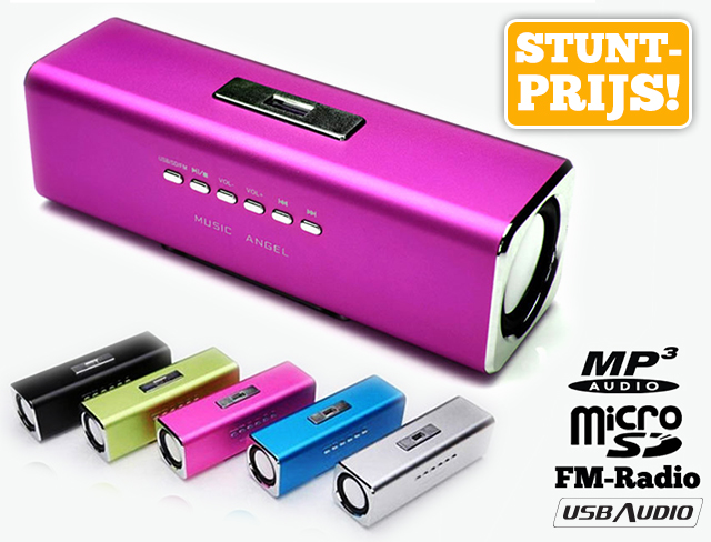 Lifestyle Deal - Music Angel Draagbare Speaker Met Usb, Microsd En Fm-radio In 5 Kleuren Lifestyle Deal - Music Angel Draagbare Speaker Met Usb, Microsd En Fm-radio In 5 Kleuren