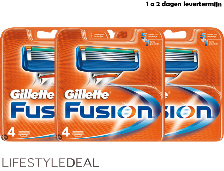 Lifestyle Deal - Original Gillette Fusion 4Pack Inclusief Verzending Lifestyle Deal - Original Gillette Fusion 4Pack Inclusief Verzending
