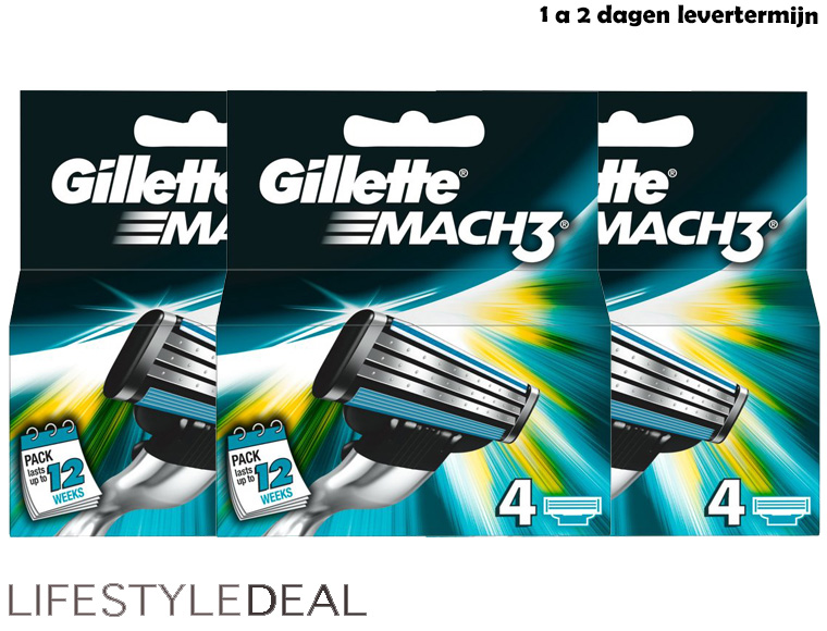 Lifestyle Deal - Original Gillette Mach3 4-Pak; Prijs Incl. Verzenden; Onze Deal Uw Kwaliteit.
