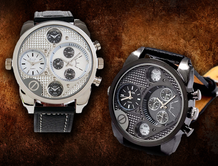 Lifestyle Deal - Oulm Military Xxl Herenhorloge Met Zwarte Of Zilverkleurige Wijzerplaat Lifestyle Deal - Oulm Military Xxl Herenhorloge Met Zwarte Of Zilverkleurige Wijzerplaat