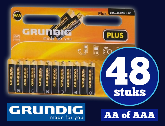 Lifestyle Deal - Pakket Van 48 Grundig Plus Aa En/of Aaa Batterijen Lifestyle Deal - Pakket Van 48 Grundig Plus Aa En/of Aaa Batterijen