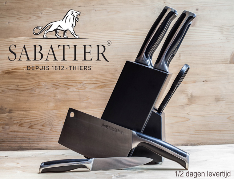 Lifestyle Deal - Sabatier Messenblok + 7 Messen & 1 Schaar; 57% Korting; Laatste 8 Stuks Op=Op