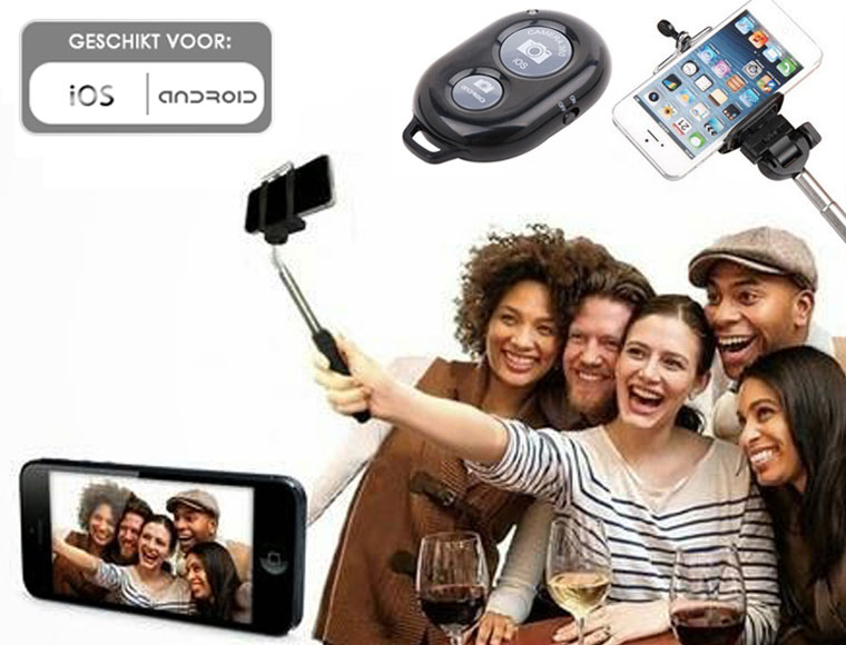 Lifestyle Deal - Selfie Stick Met Bluetooth Afstandsbediening Lifestyle Deal - Selfie Stick Met Bluetooth Afstandsbediening