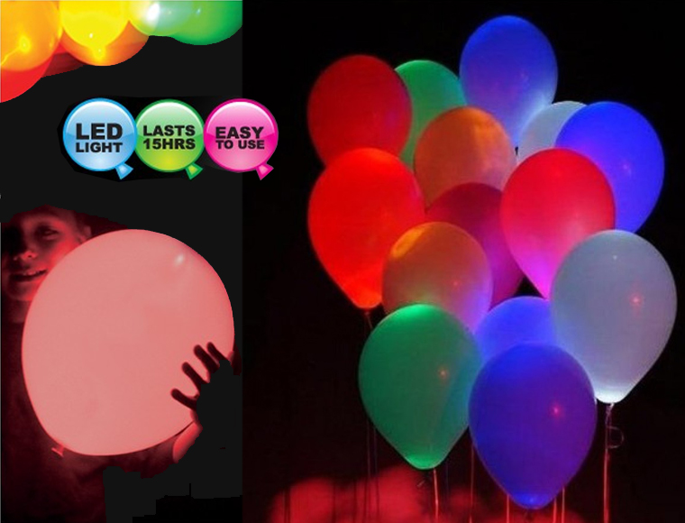 Lifestyle Deal - Set Van 10 Led Ballonnen In Verschillende Kleuren Lifestyle Deal - Set Van 10 Led Ballonnen In Verschillende Kleuren