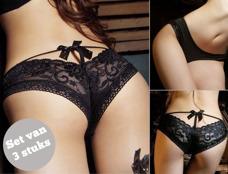 Lifestyle Deal - Set Van 3 Sexy Kanten Hipsters Lifestyle Deal - Set Van 3 Sexy Kanten Hipsters