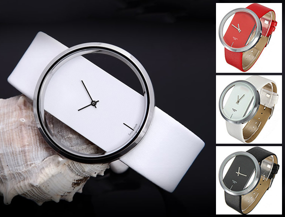 Lifestyle Deal - Stijlvol Horloge Met Transparante Wijzerplaat In 3 Kleuren Lifestyle Deal - Stijlvol Horloge Met Transparante Wijzerplaat In 3 Kleuren
