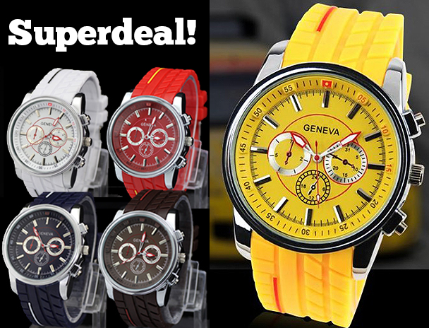 Lifestyle Deal - Supertrendy Geneva Horloge In 6 Verschillende Kleuren Lifestyle Deal - Supertrendy Geneva Horloge In 6 Verschillende Kleuren