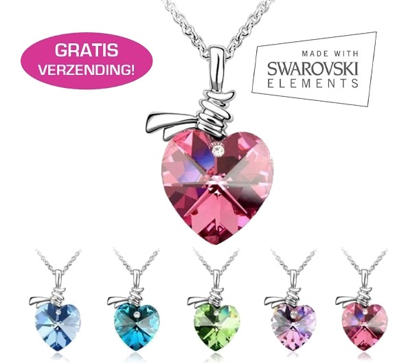 Lifestyle Deal - Swarovski Elements Ketting In 5 Verschillende Kleuren Lifestyle Deal - Swarovski Elements Ketting In 5 Verschillende Kleuren