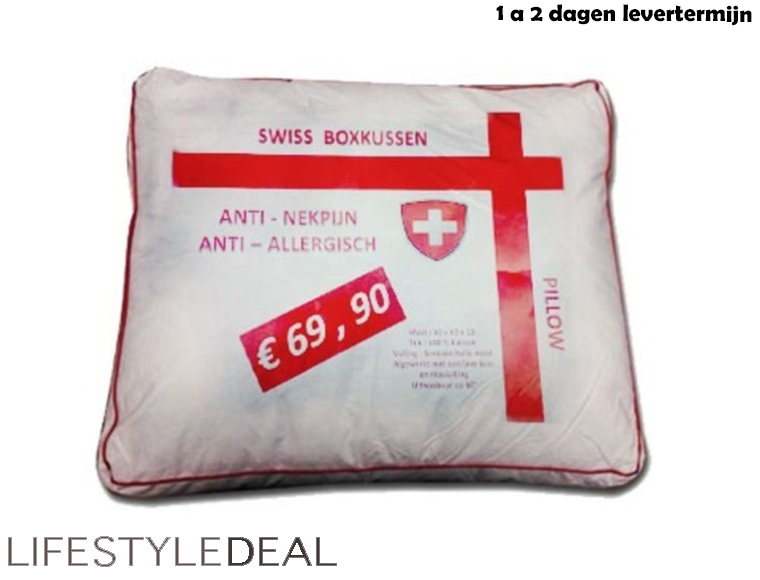 Lifestyle Deal - Swiss Gezondheidskussen; Comfortabel; 58% Korting; Op=Op - Laatste 4 Stuks