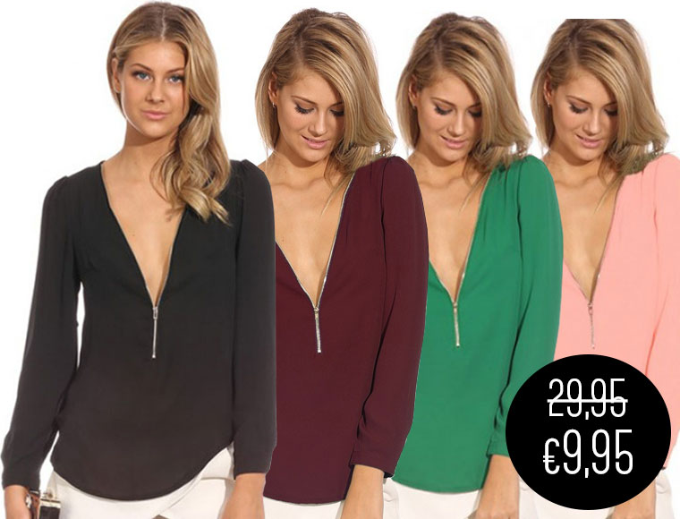 Lifestyle Deal - Trendy Chiffon Blouse In 5 Kleuren