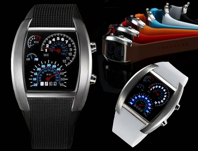 Lifestyle Deal - Trendy Dashboard Style Led Horloge In 6 Verschillende Kleuren