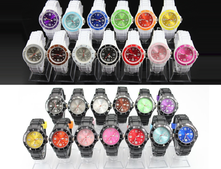 Lifestyle Deal - Trendy Fashion Watch In 13 Verschillende Kleuren Met Zwarte Of Witte Band Lifestyle Deal - Trendy Fashion Watch In 13 Verschillende Kleuren Met Zwarte Of Witte Band