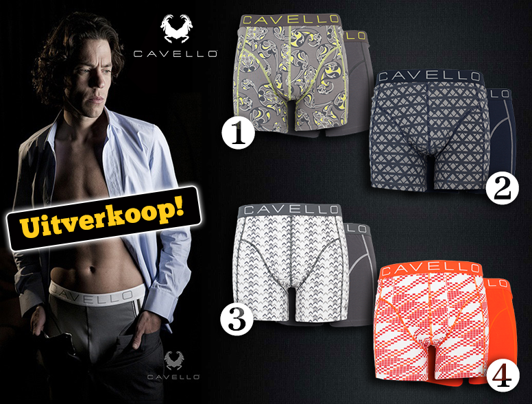 Lifestyle Deal - Uitverkoop! Set Van 2 Cavello Boxershorts Uit De 2013-Collectie In 4 Uitvoeringen