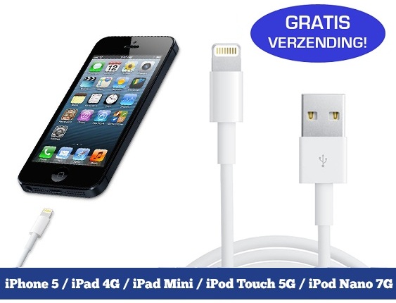 Lifestyle Deal - Usb Lightning Kabel Voor O.a. Iphone 5 En Ipad Mini Lifestyle Deal - Usb Lightning Kabel Voor O.a. Iphone 5 En Ipad Mini