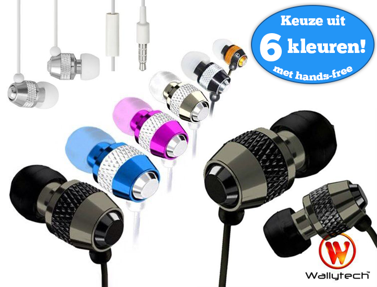 Lifestyle Deal - Wallytech Design-oordopjes Met Microfoon In 6 Kleuren Lifestyle Deal - Wallytech Design-oordopjes Met Microfoon In 6 Kleuren