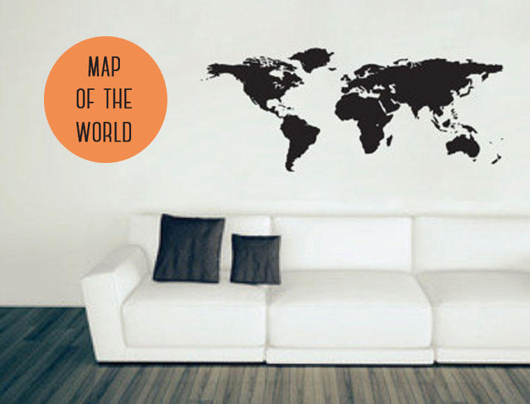 Lifestyle Deal - Wereldkaart Muursticker In Bruin Of Zwart Lifestyle Deal - Wereldkaart Muursticker In Bruin Of Zwart