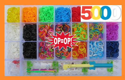 Marge Deals - Oranje Loom Bewaardoos Met 6000 Elastiekjes Marge Deals - Oranje Loom Bewaardoos Met 6000 Elastiekjes