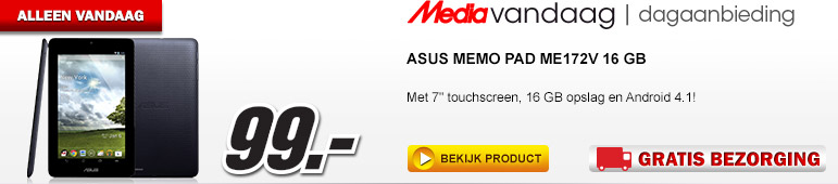 Media Markt - ASUS MeMO Pad ME172V 16GB Grijs Media Markt - ASUS MeMO Pad ME172V 16GB Grijs
