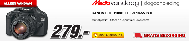 Media Markt - CANON EOS 1100D + EF-S 18-55 IS II Zwart Media Markt - CANON EOS 1100D + EF-S 18-55 IS II Zwart