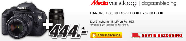 Media Markt - CANON EOS 600D + 18-55mm DC III + 75-300mm DC III Media Markt - CANON EOS 600D + 18-55mm DC III + 75-300mm DC III