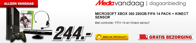 Media Markt - MICROSOFT Xbox 360 250GB FIFA 14 Pack + Kinect Media Markt - MICROSOFT Xbox 360 250GB FIFA 14 Pack + Kinect