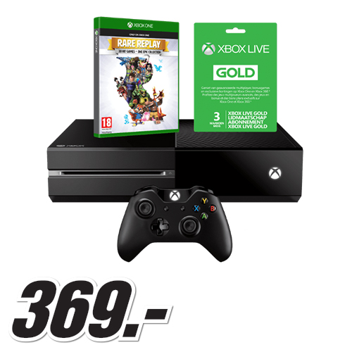 Media Markt - MICROSOFT XBOX ONE + RARE REPLAY + 3 MAANDEN XBOX LIVE Media Markt - MICROSOFT XBOX ONE + RARE REPLAY + 3 MAANDEN XBOX LIVE