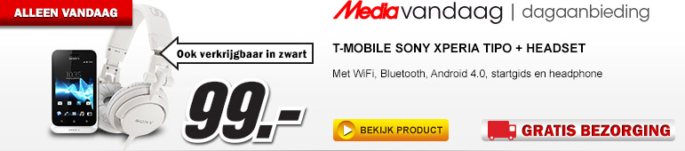Media Markt - Sony Xperia Tipo T-Mobile Prepaid + Headset Media Markt - Sony Xperia Tipo T-Mobile Prepaid + Headset