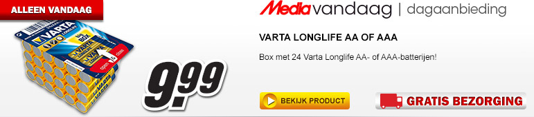 Media Markt - VARTA LONGLIFE AA of AAA 24 STUKS Media Markt - VARTA LONGLIFE AA of AAA 24 STUKS