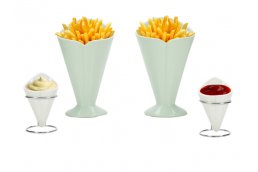 Nice Deals - Porceleinen Frietzakken + Sausbakjesset Nice Deals - Porceleinen Frietzakken + Sausbakjesset