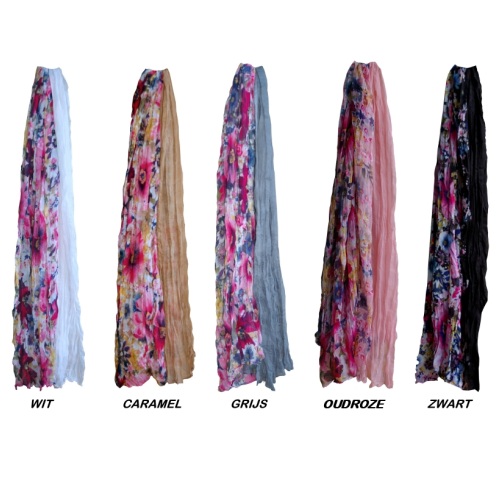 One Day For Her - Zomerse sjaal van viscose kreukstof One Day For Her - Zomerse sjaal van viscose kreukstof