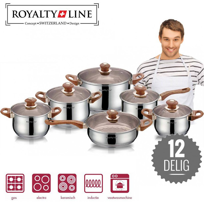 One Day For Ladies - 12 delige pannenset hout look One Day For Ladies - 12 delige pannenset hout look