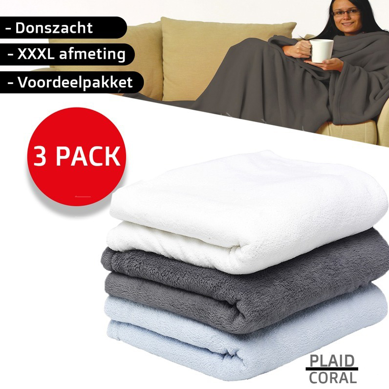 One Day For Ladies - 3 pack fleece dekens One Day For Ladies - 3 pack fleece dekens