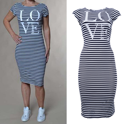 One Day For Ladies - Gestreepte maxi jurk One Day For Ladies - Gestreepte maxi jurk