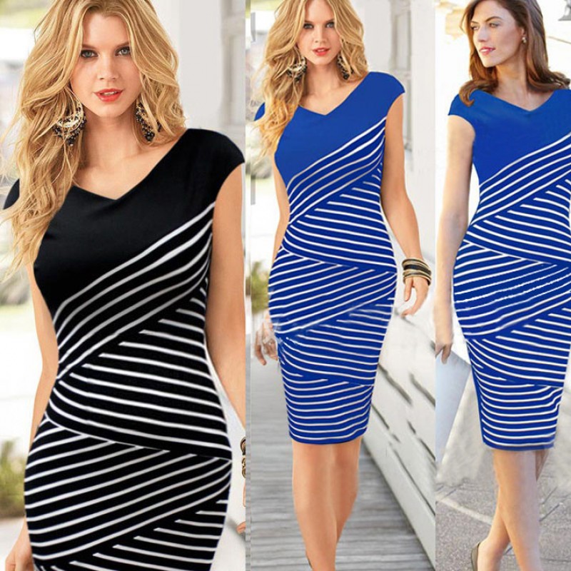 One Day For Ladies - Jurken met streep motief One Day For Ladies - Jurken met streep motief