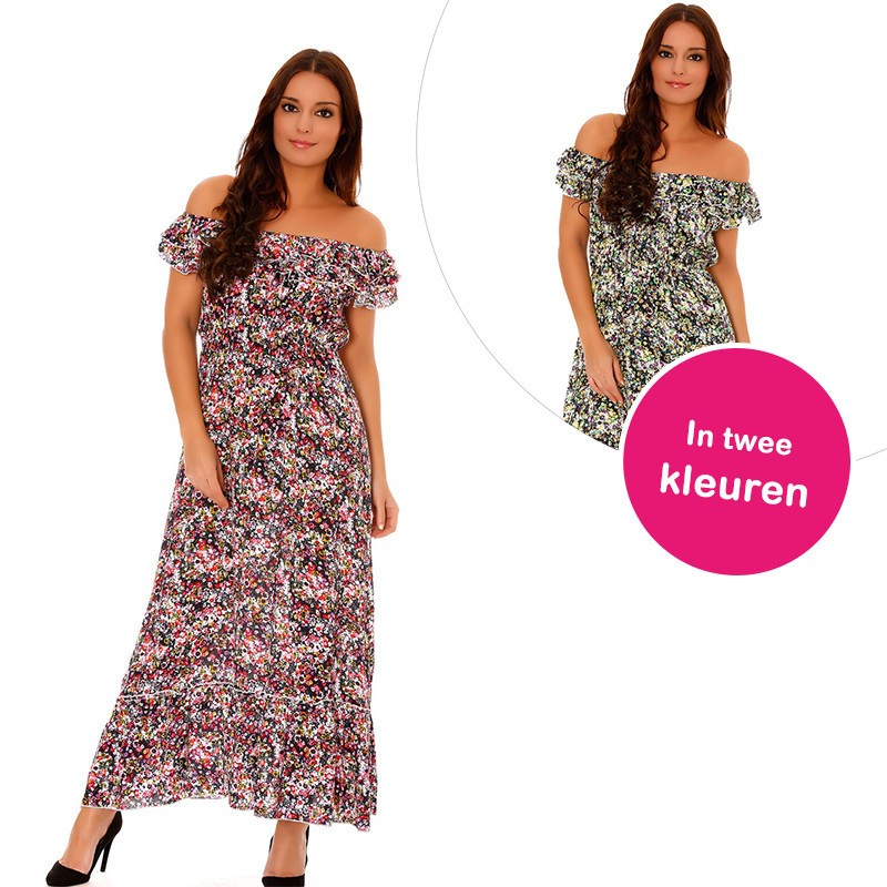 One Day For Ladies - Lange jurk met bloem motief One Day For Ladies - Lange jurk met bloem motief