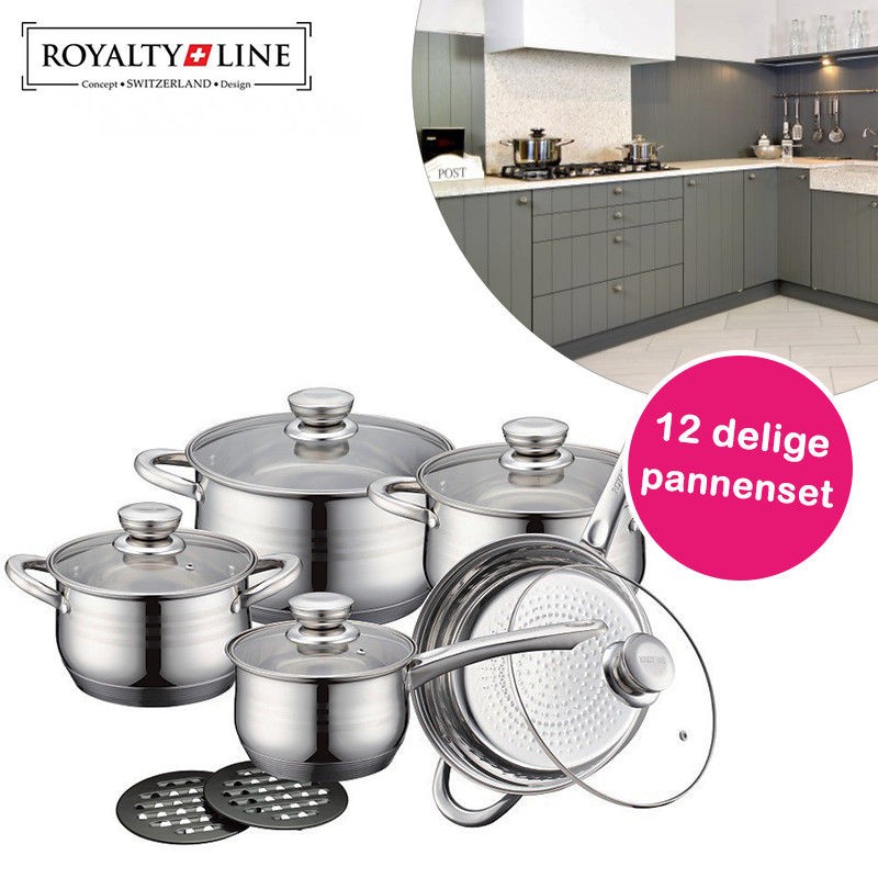 One Day For Ladies - Royalty Line 12 delige pannenset One Day For Ladies - Royalty Line 12 delige pannenset