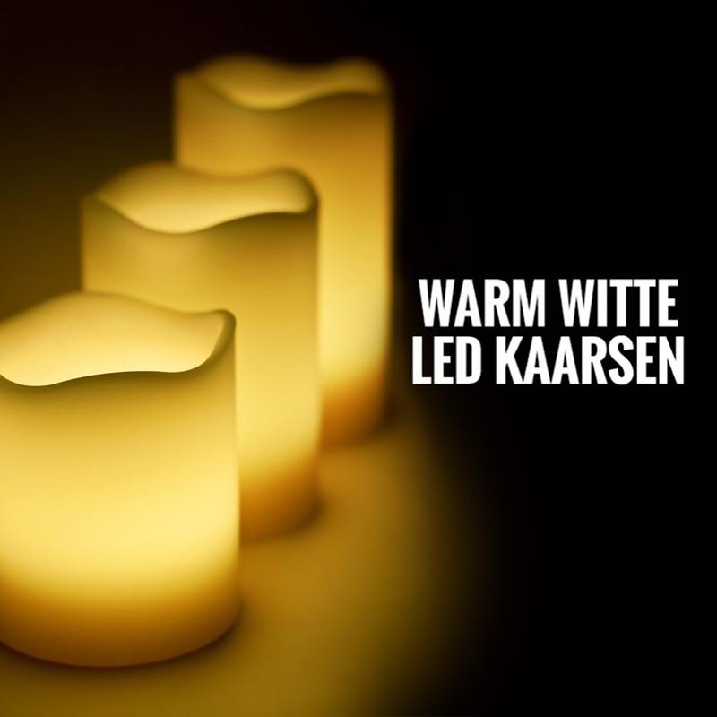 One Day For Ladies - Set van drie led kaarsen wit One Day For Ladies - Set van drie led kaarsen wit