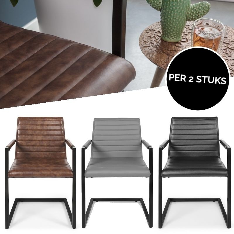 One Day For Ladies - Set van twee PU-Lederen Swinger stoelen One Day For Ladies - Set van twee PU-Lederen Swinger stoelen