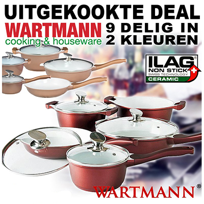 One Day For Ladies - Wartmann 9 delige pannenset One Day For Ladies - Wartmann 9 delige pannenset