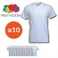 One Day Only - 10 witte t-shirts met V-hals