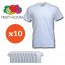 One Day Only - 10 witte t-shirts met V-hals One Day Only - 10 witte t-shirts met V-hals