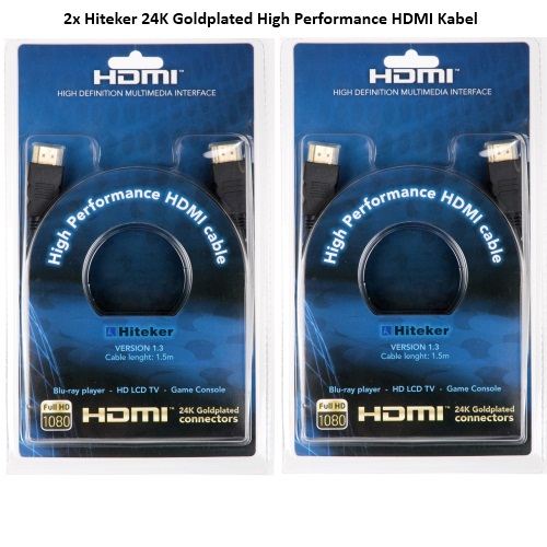One Day Only - 2x Hiteker HDMI Kabels 24K Goldplated