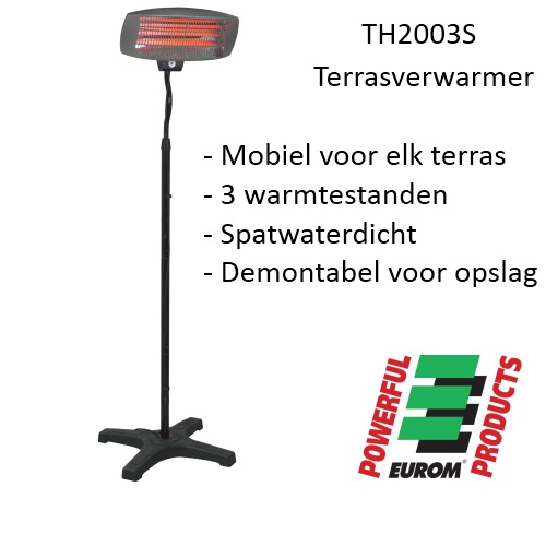 One Day Only - Eurom TH2003S Terrasverwarmer One Day Only - Eurom TH2003S Terrasverwarmer