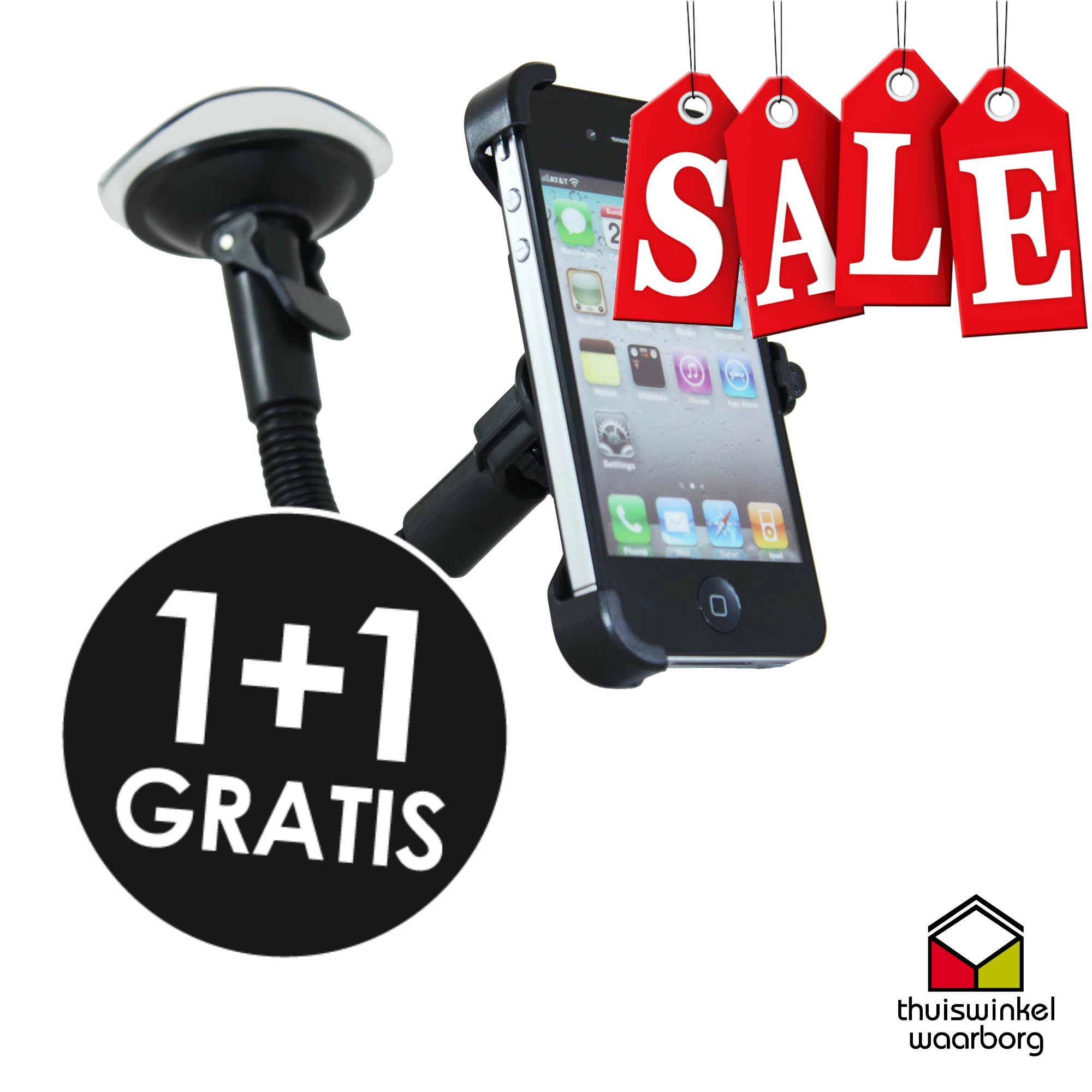 One Day Price - Auto houder geschikt voor de iPhone 4 (S)