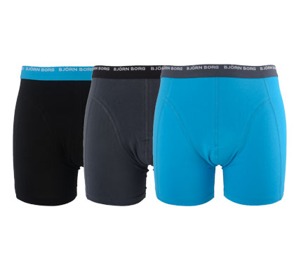 Plutosport - Björn Borg Basic Seasonal Solids Contrast Boxershorts (3-Pack)