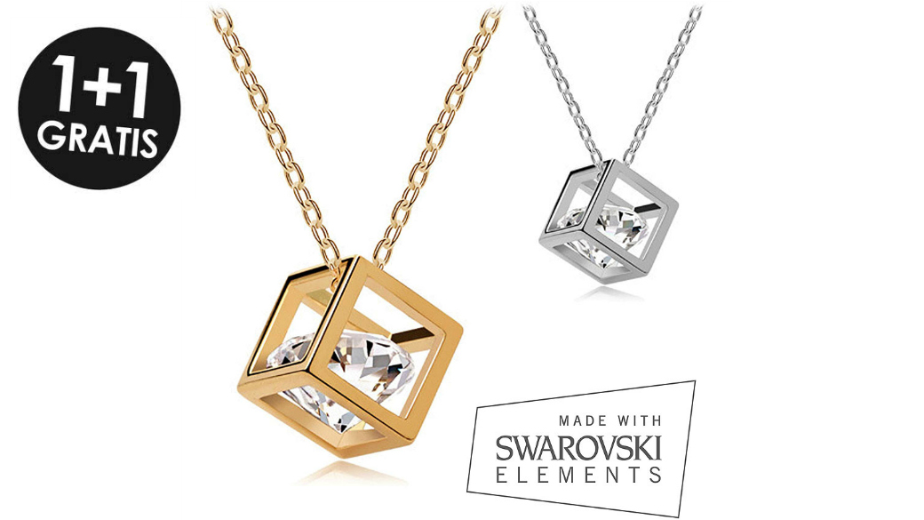 Seal de Deal - 2x Swarovski elements Kubus kettingen Seal de Deal - 2x Swarovski elements Kubus kettingen