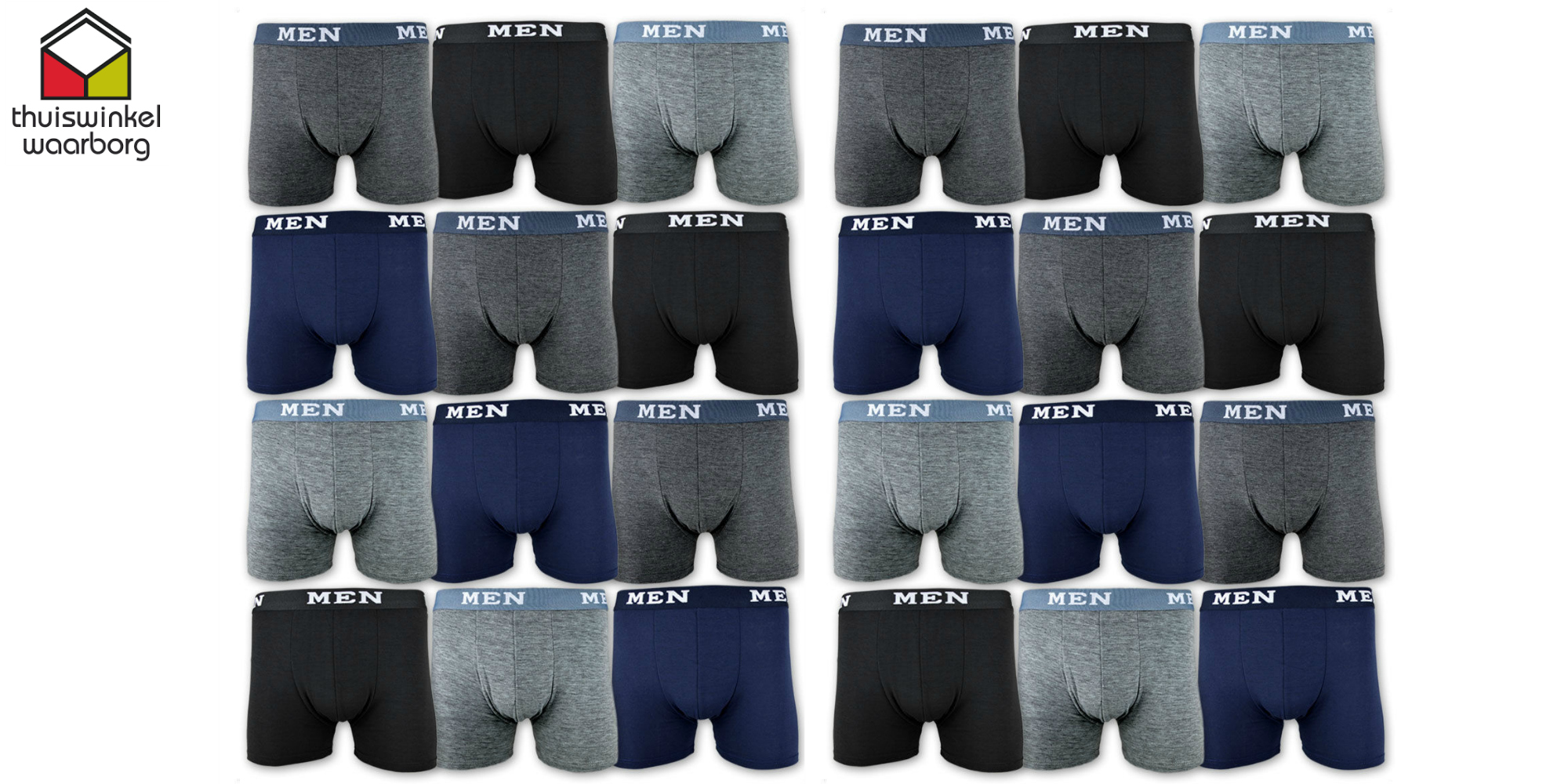 Seal de Deal - Boxershort pakket basic kleuren- 12 stuks Seal de Deal - Boxershort pakket basic kleuren- 12 stuks